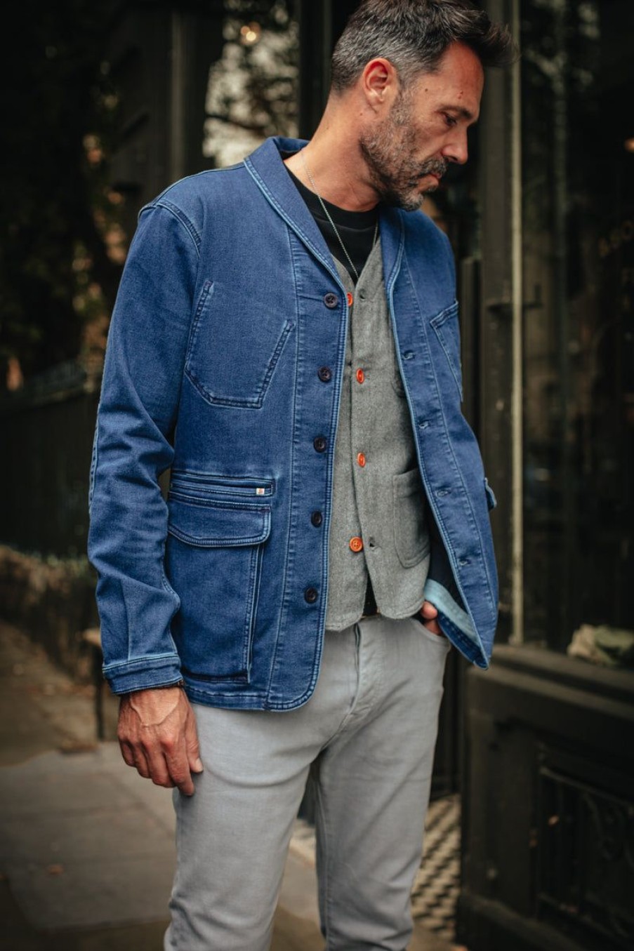 &SONS Crafter Indigo Wash Chore Jacket Online