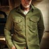 &SONS &Sons Lichen Moleskin Shirt Army Green Clearance