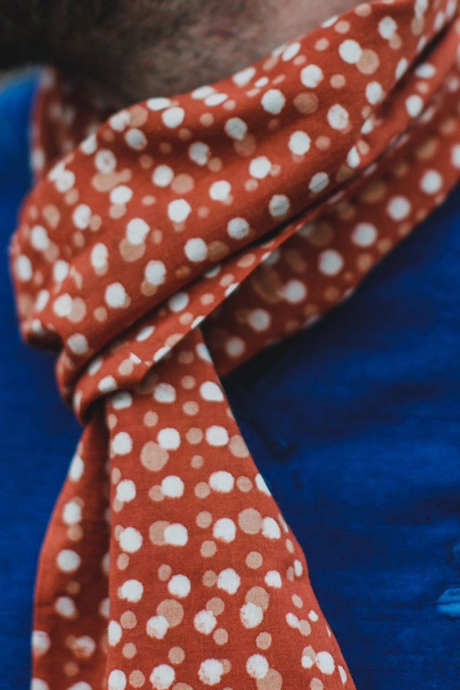 &SONS Rust Dot Japanese Scarf Wholesale