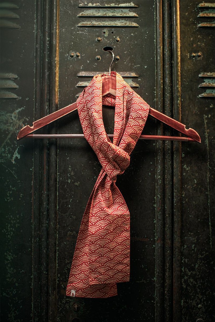 &SONS &Sons Red Waves Scarf Online