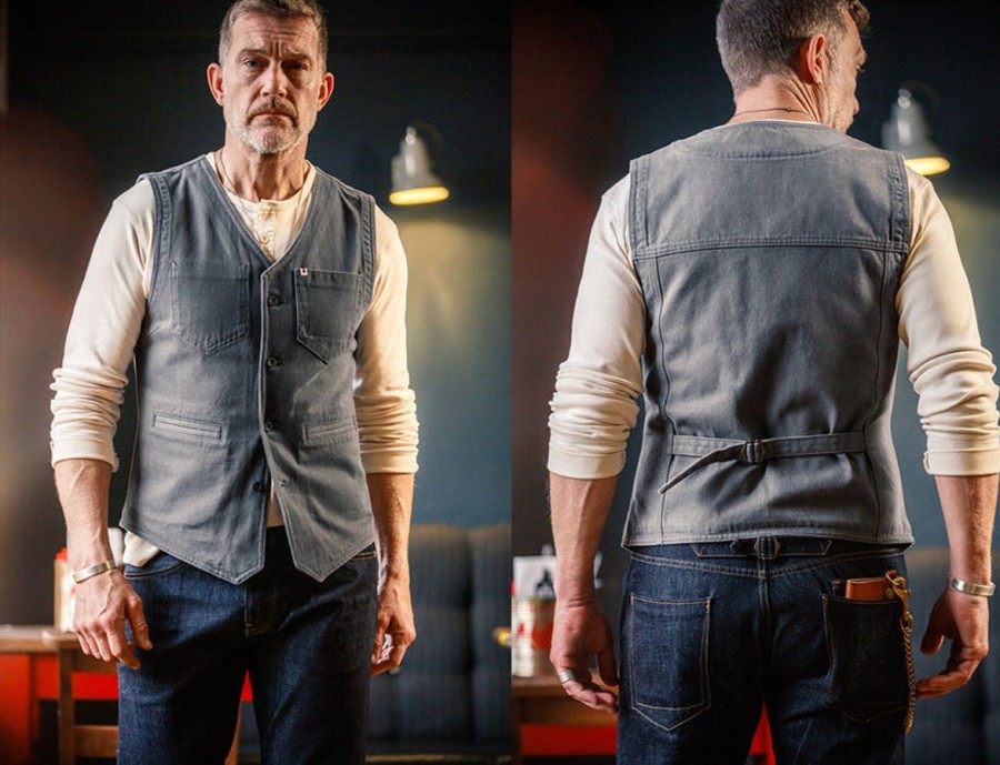 &SONS Grey Lincoln Waistcoat / Vest Hot