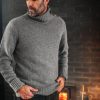 &SONS &Sons Ahab Submariner Rollneck Jumper Grey Hot