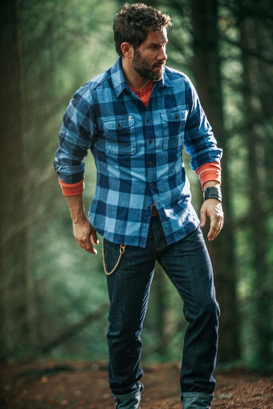 &SONS Yukon Flannel Field Shirt Blue Online