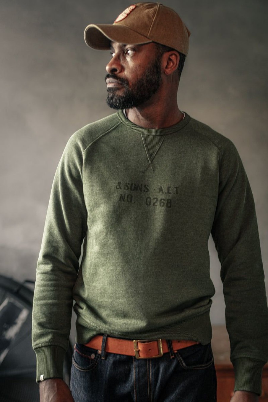 &SONS &Sons Deck Sweatshirt Surplus Green Wholesale