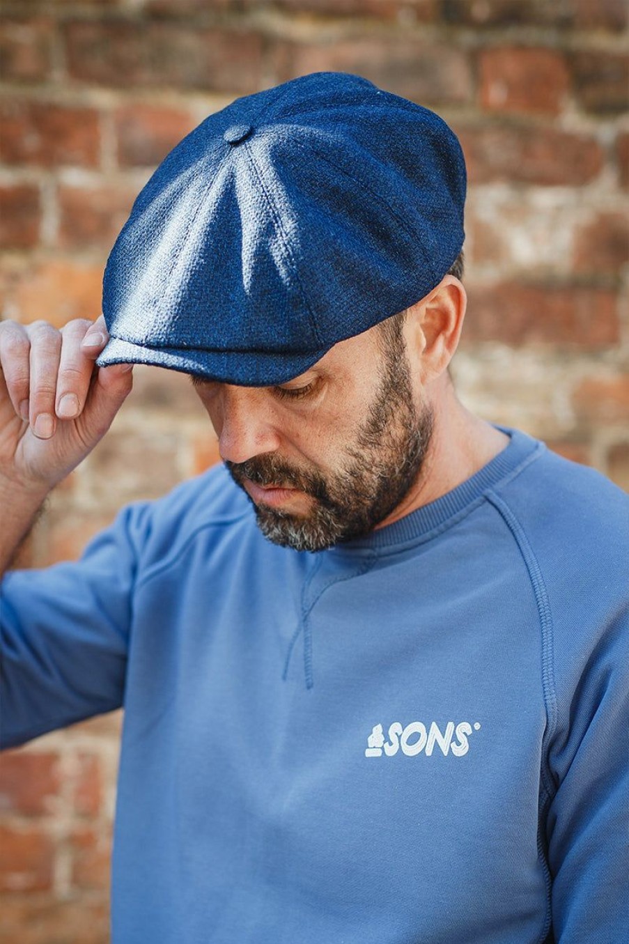 &SONS The London Baker Boy Hat- Blue Indigo Online