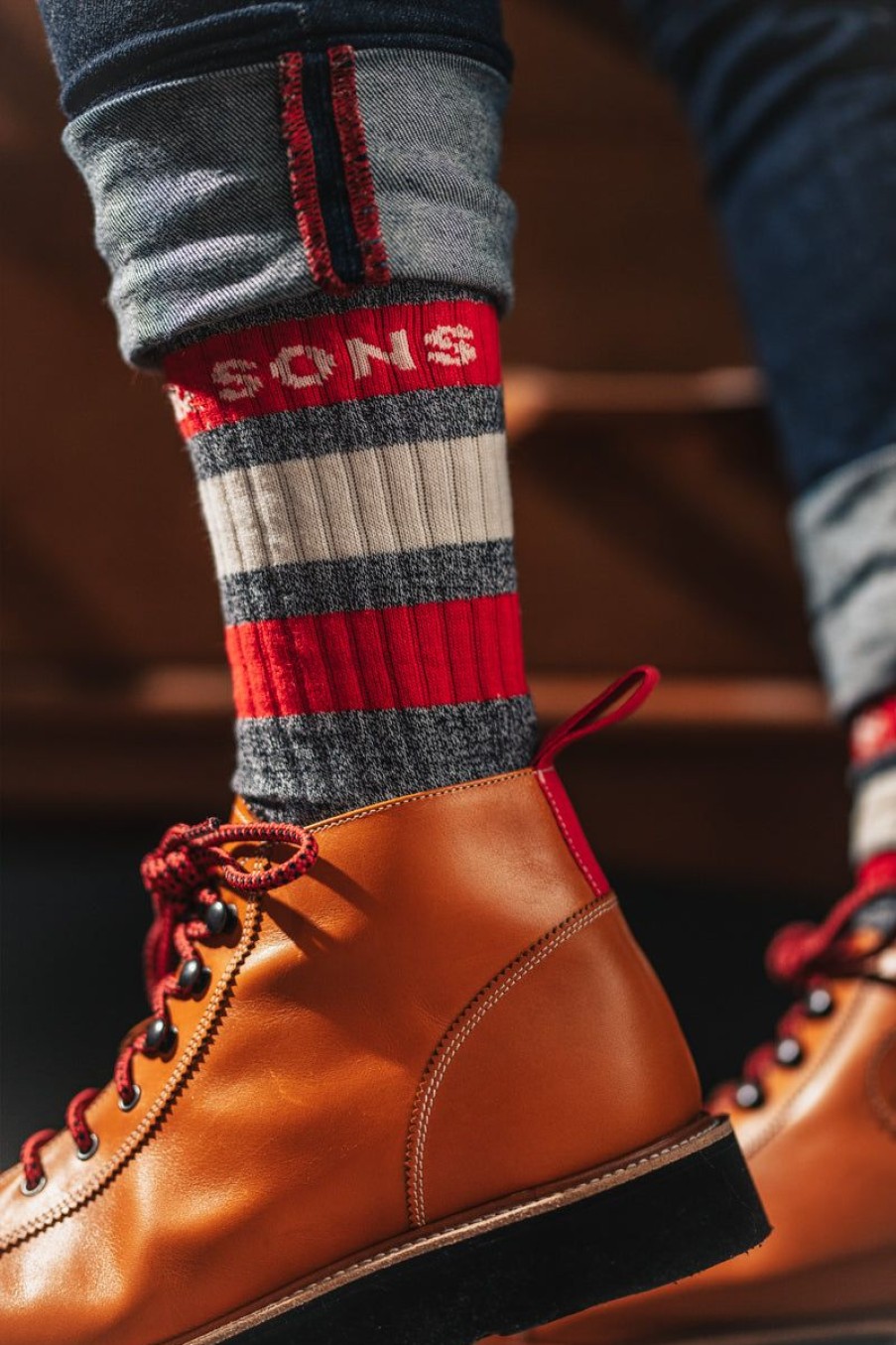 &SONS &Sons Baseline Socks Grey Hot