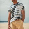 &SONS Breton Striped T Shirt Blue Clearance